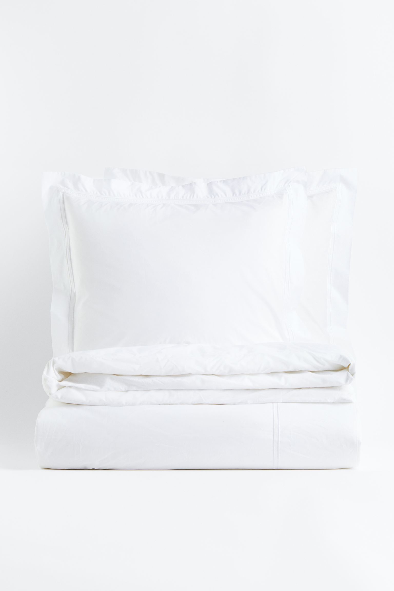 Двуспальное постельное белье из перкаля, Белый, 200x200 + 50x60