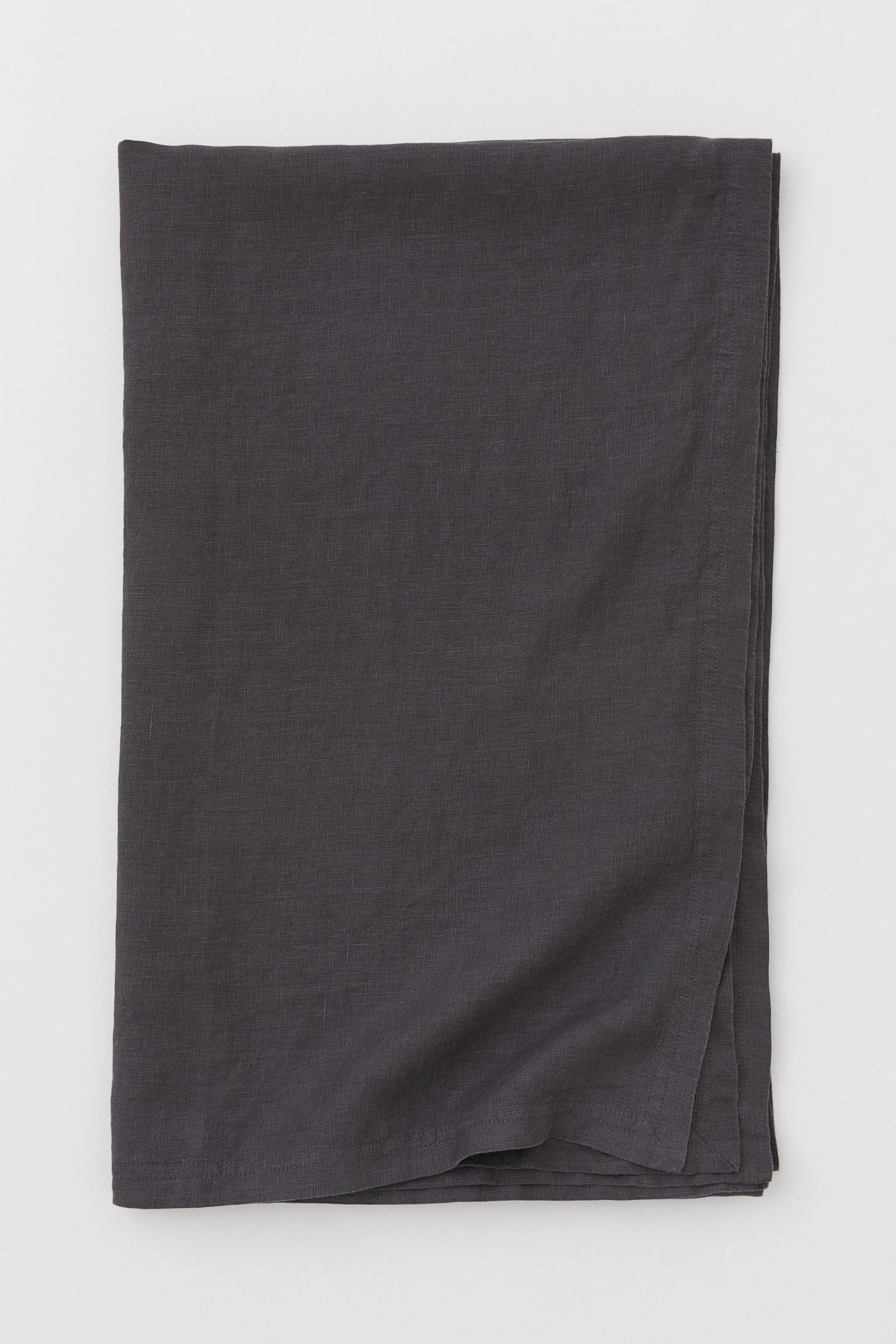 Скатерть из выстиранного льна, Антрацитово-серый, 140x240