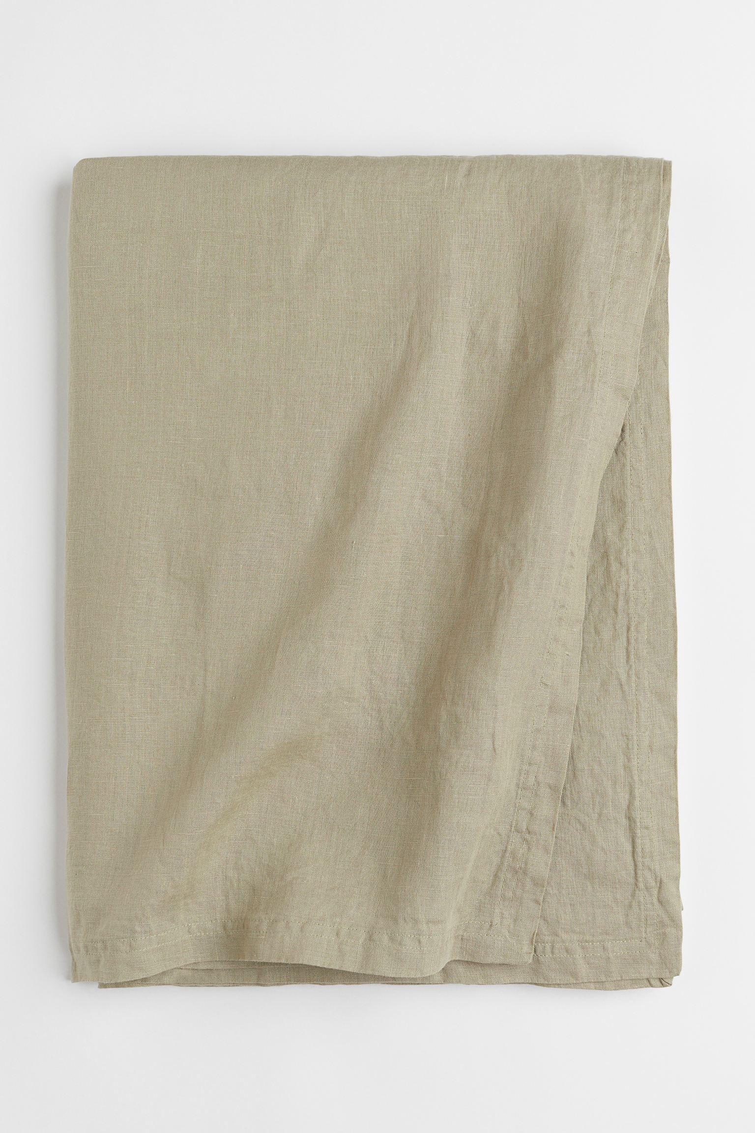 Скатерть из выстиранного льна, Светло-зеленый хаки, 140x320