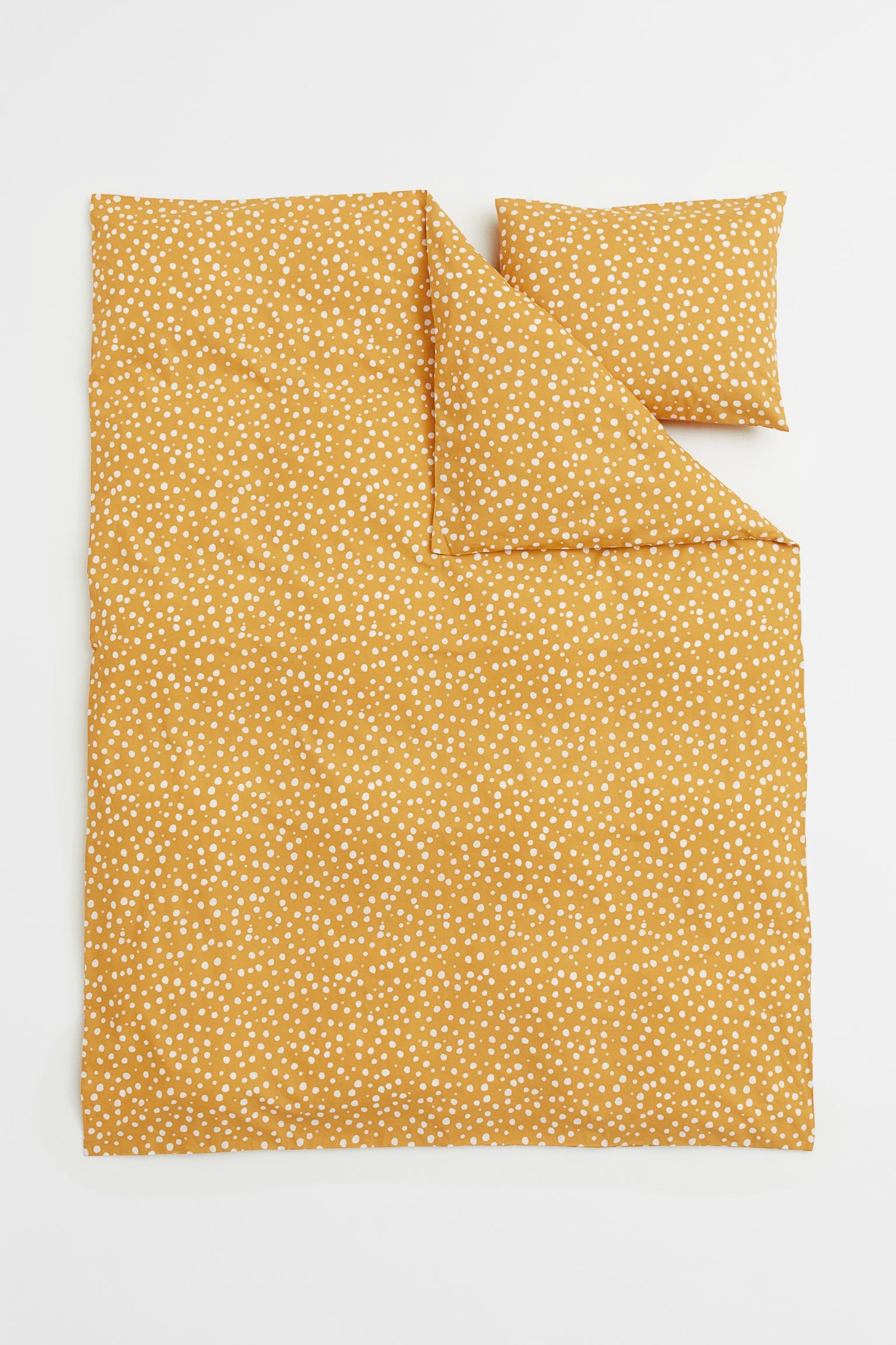 Односпальное постельное белье в узоры, Желтый/Точки, Разные размеры