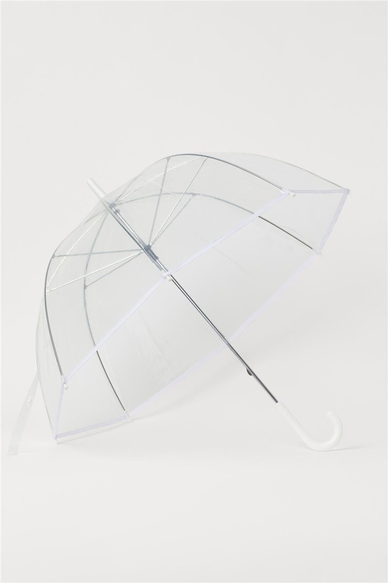 Прозрачный зонтик, Прозрачный/Белый