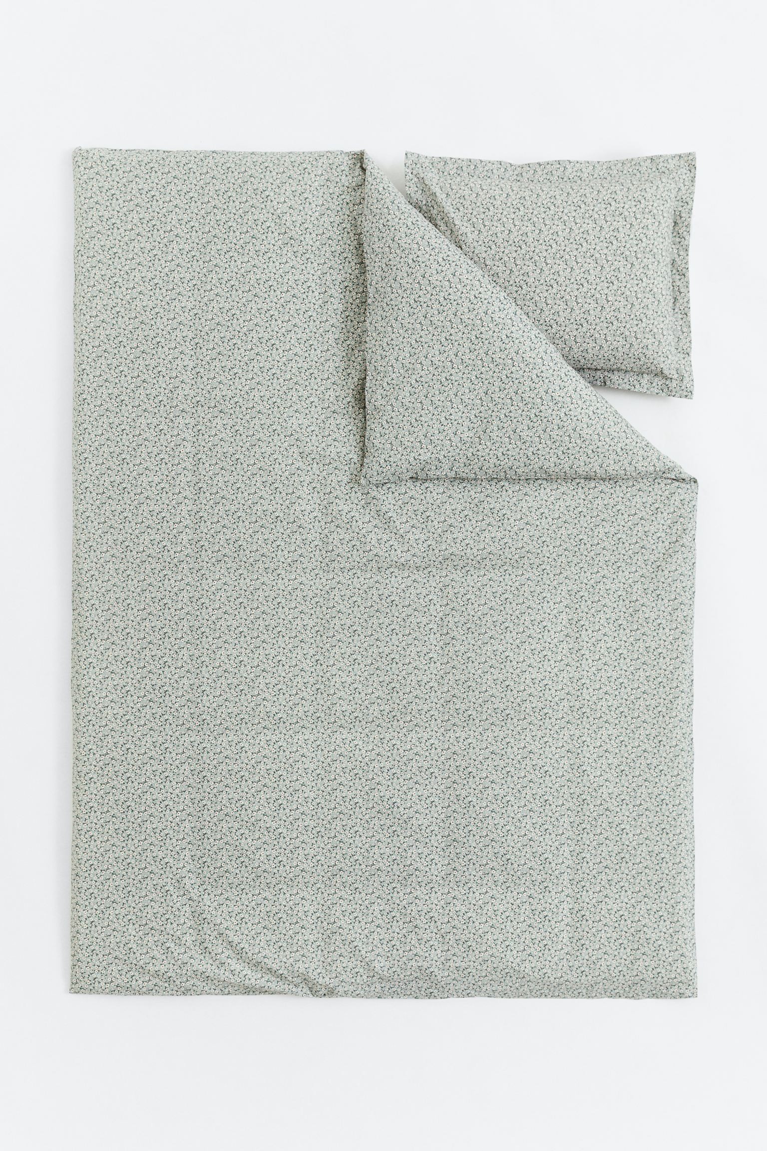 Односпальное постельное белье в узоры, Светло-бирюзовый/Маленькие цветы, 150x200 + 50x60