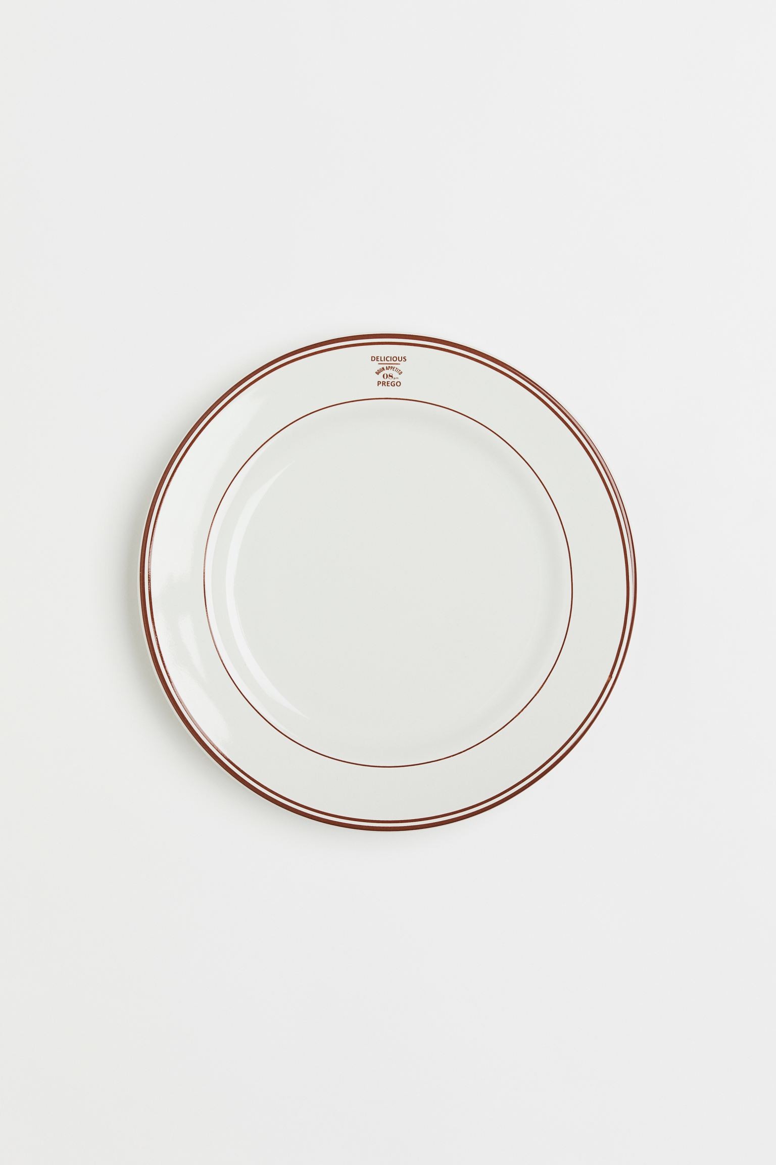 Керамическая тарелка, Белый/Коричневый