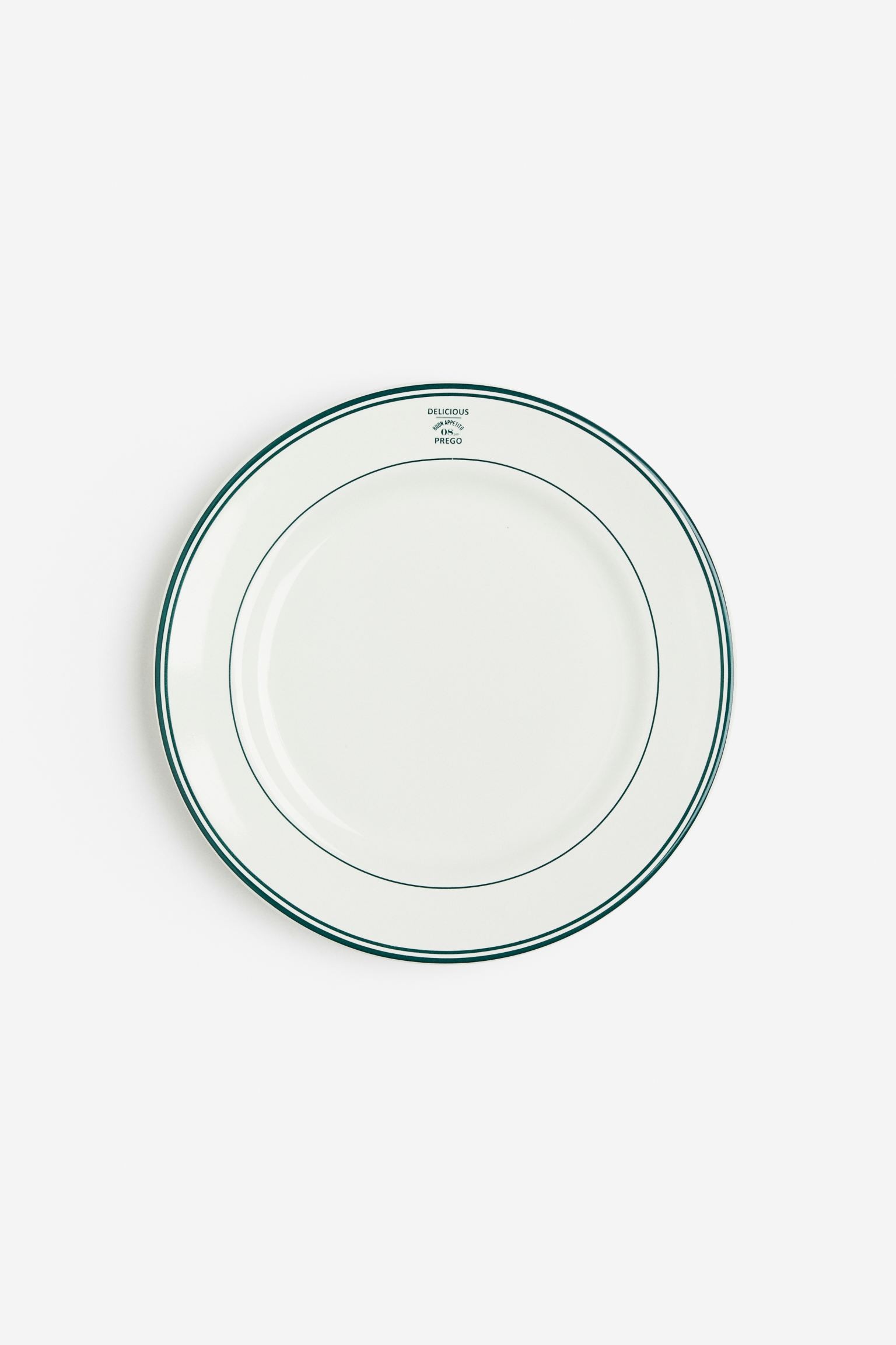 Керамическая тарелка, Белый/Зеленый