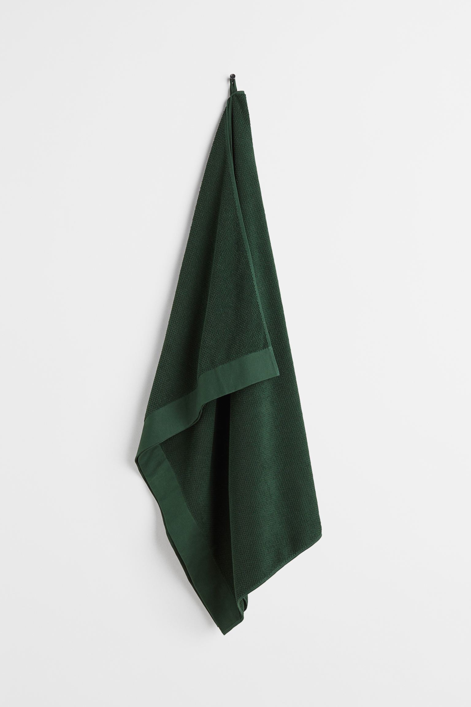 Большое банное полотенце из хлопковой махры, Темно-зеленый, 100x150
