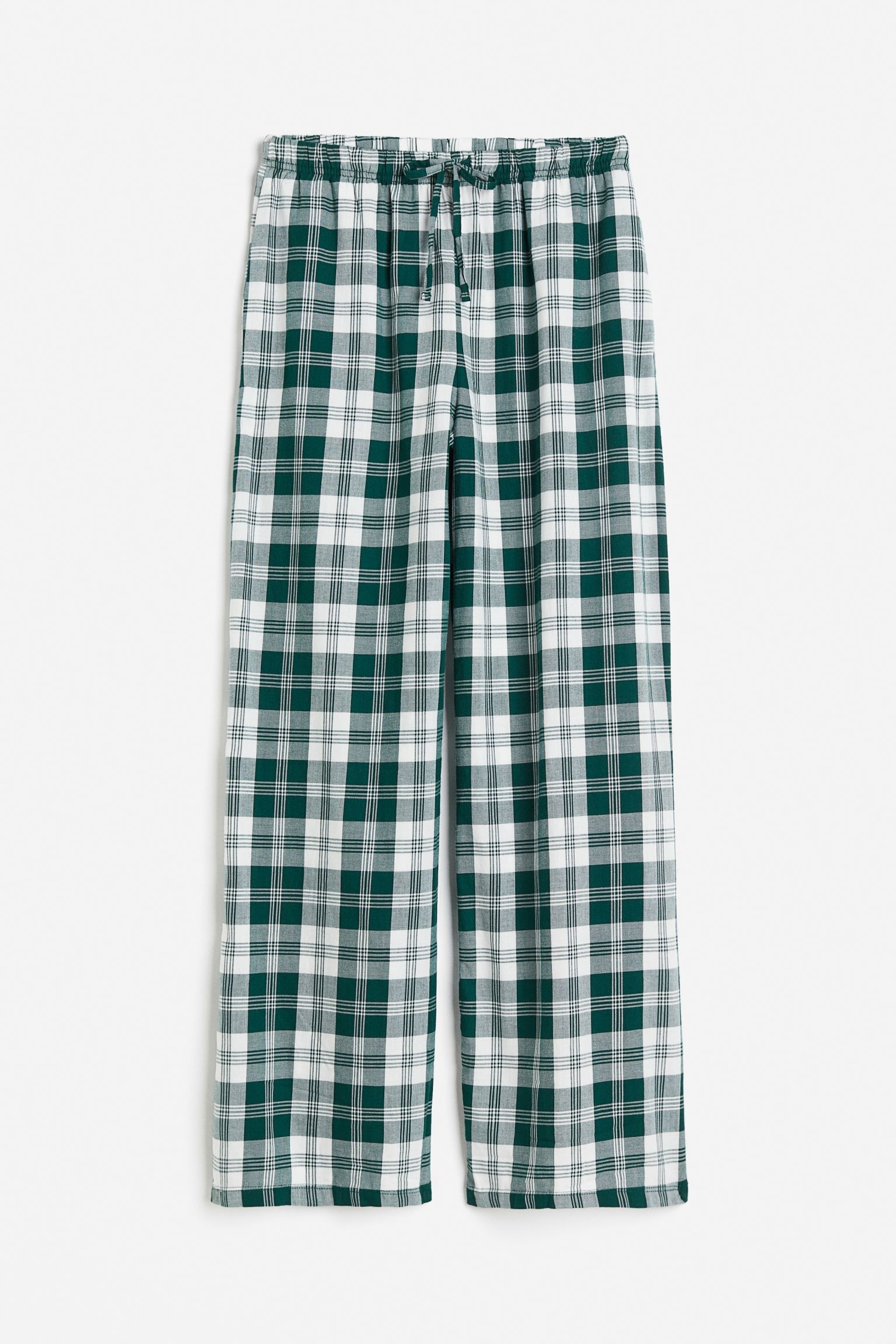 Пижамные брюки из твила, Темно-зеленый/клетчатый, Разные размеры