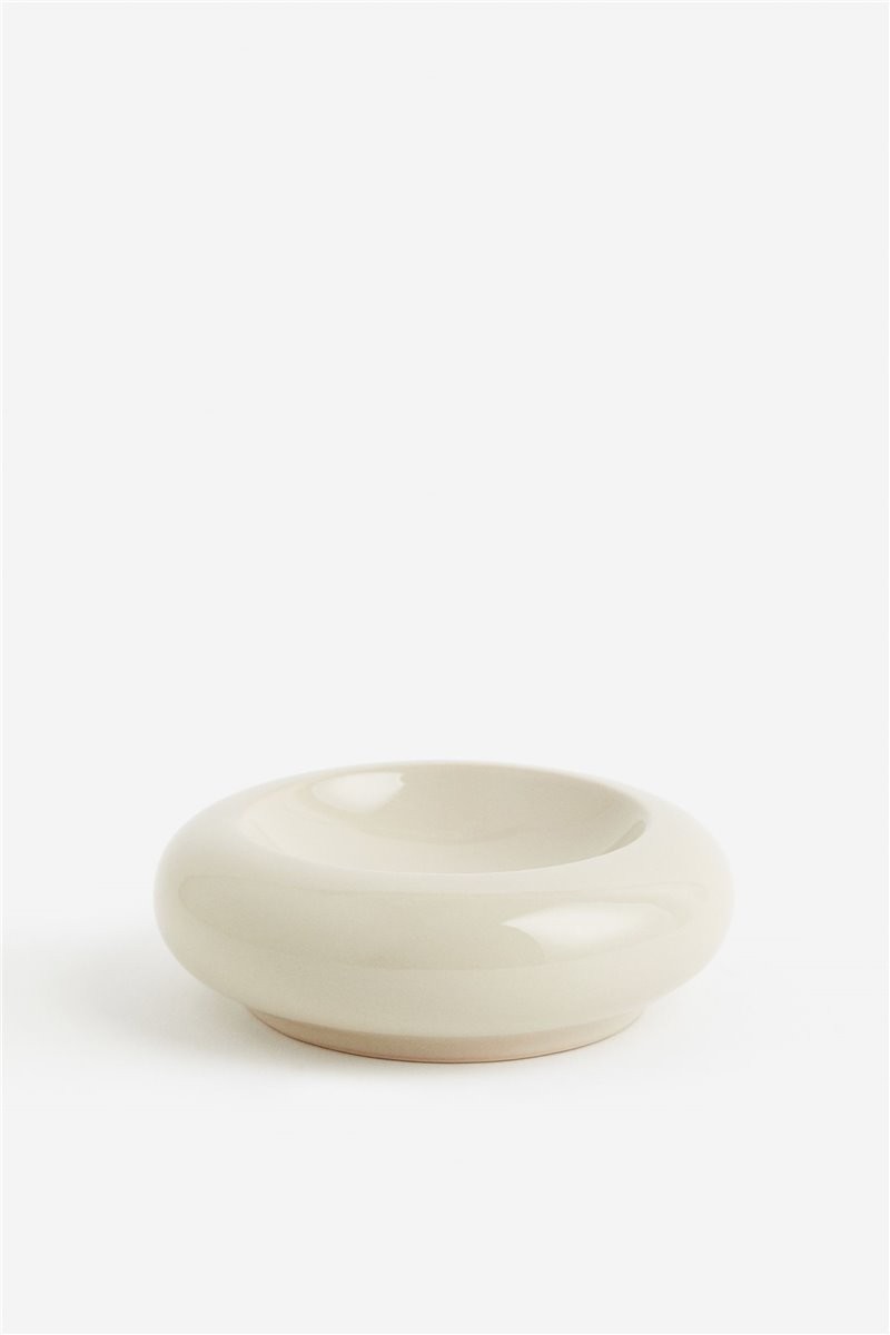 Декоративная миска из керамики, светло-бежевый