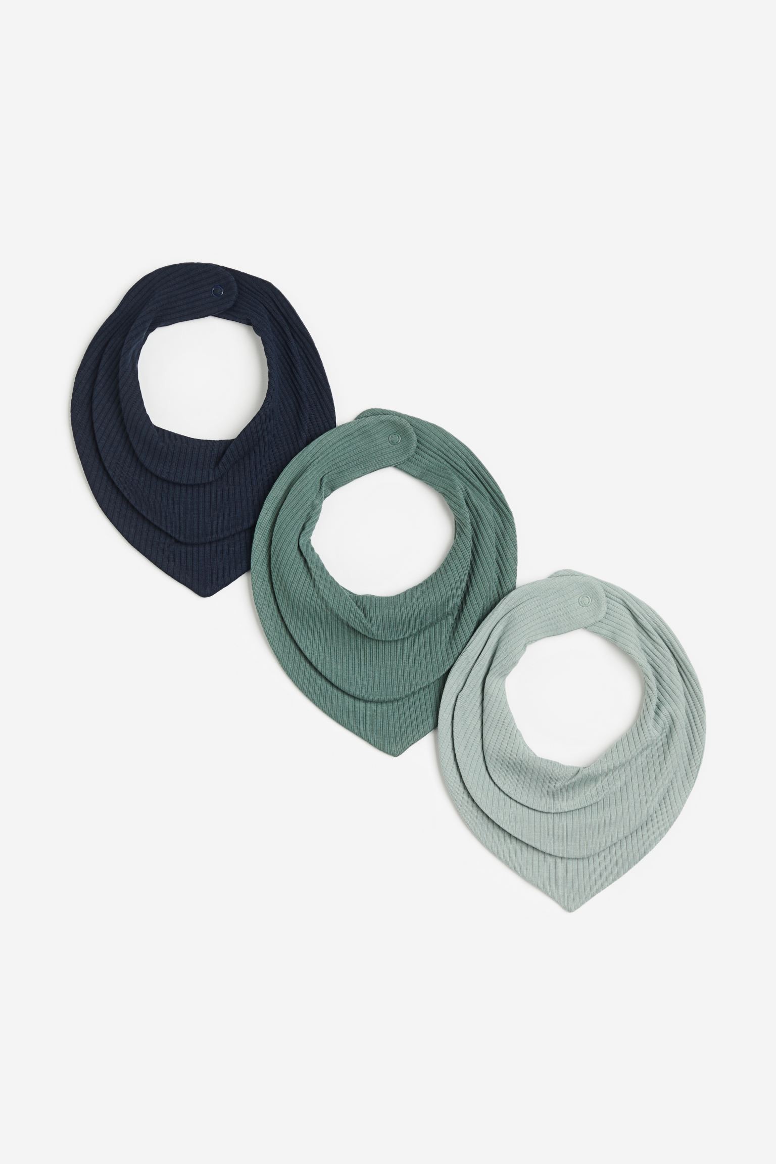 Треугольный шарф в полоски, 3 шт., Темно-синий/Зеленый, 19x19