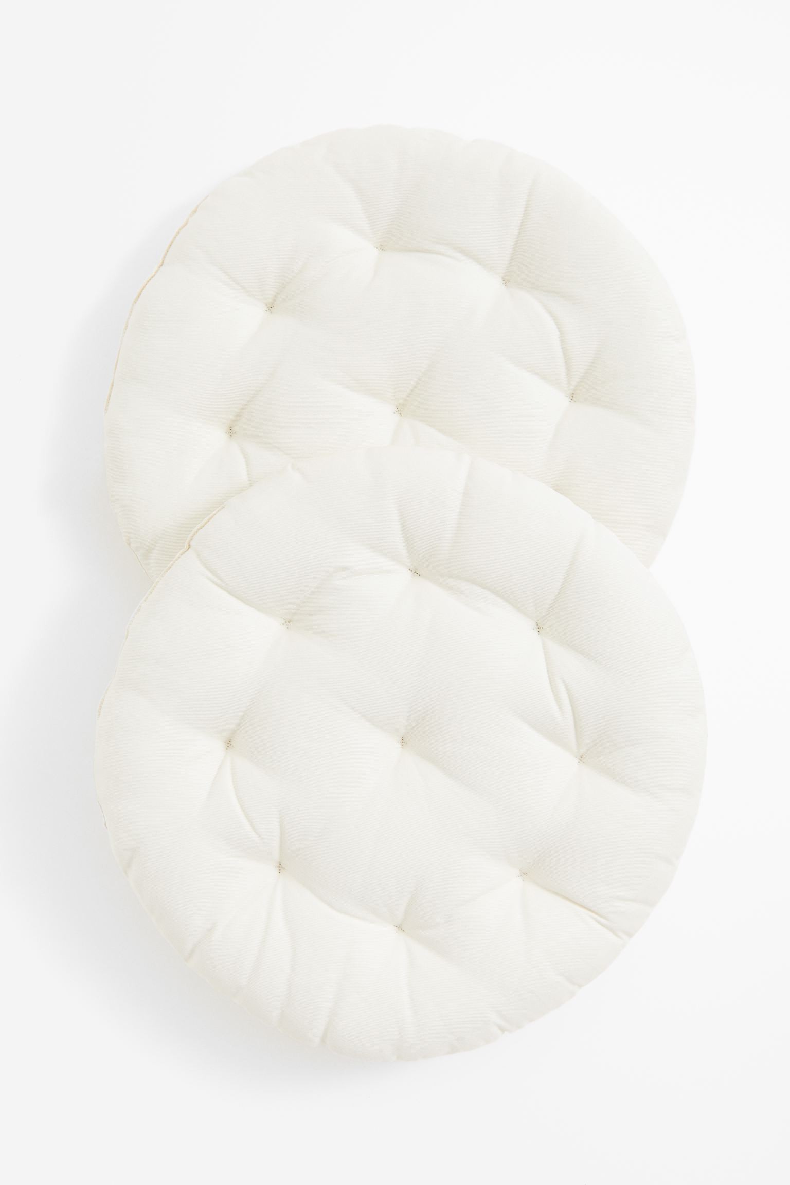 Круглая подушка на стул, 2 шт., Натуральный белый, Разные размеры