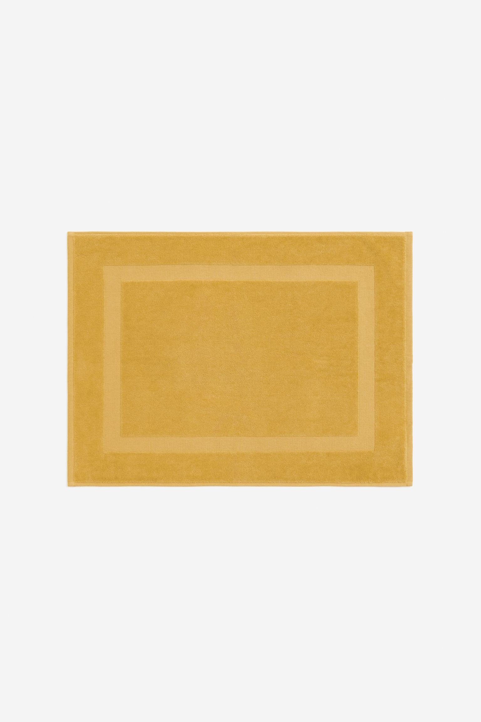 Велюровый коврик для ванной комнаты, Желтый, 50x70