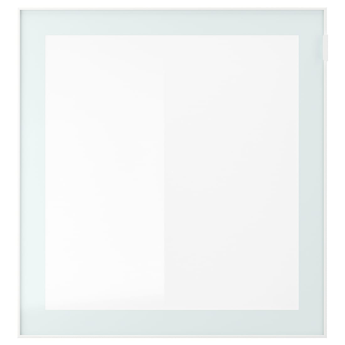 GLASSVIK ГЛАССВИК Стеклянная дверь, белое / светло-зеленое матовое стекло, 60x64 см