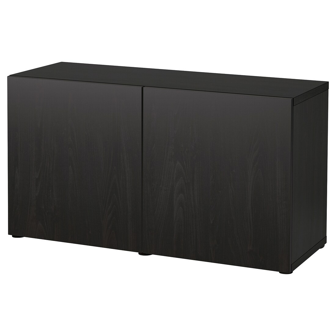 BESTÅ БЕСТО Комбинация для хранения с дверцами, черно-коричневый / Lappviken черно-коричневый, 120x42x65 см
