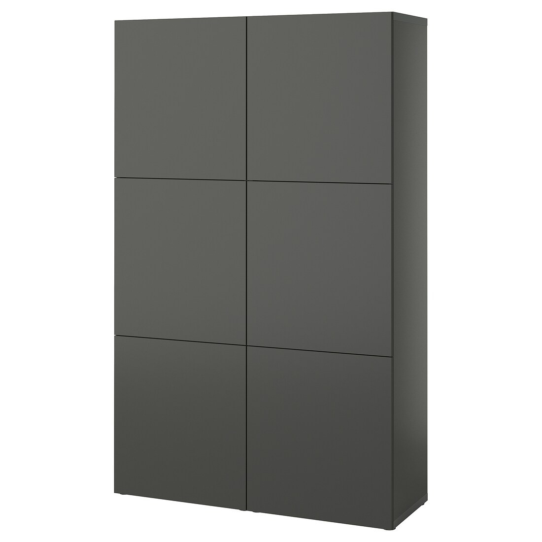 BESTÅ Комбинация для хранения с дверцами, темно-серый/Лаппвикен темно-серый, 120x42x193 см
