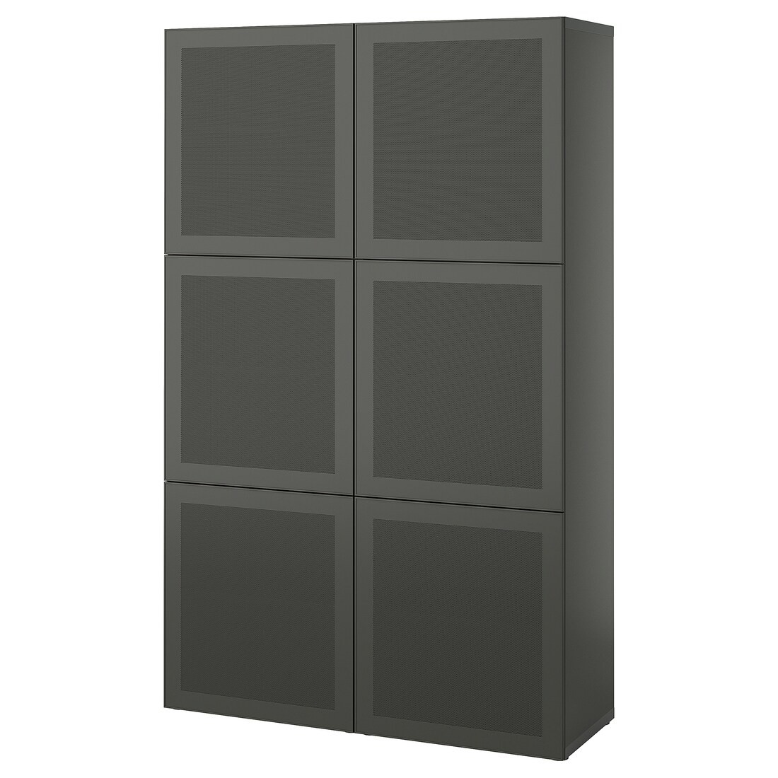 BESTÅ Комбинация для хранения с дверцами, темно-серый / Mörtviken темно-серый, 120x42x193 см