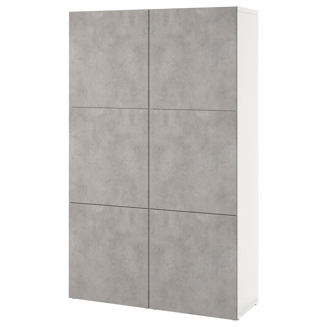 BESTÅ БЕСТО Комбинация для хранения с дверцами, белый Kallviken / светло-серый имитация бетона, 120x42x193 см