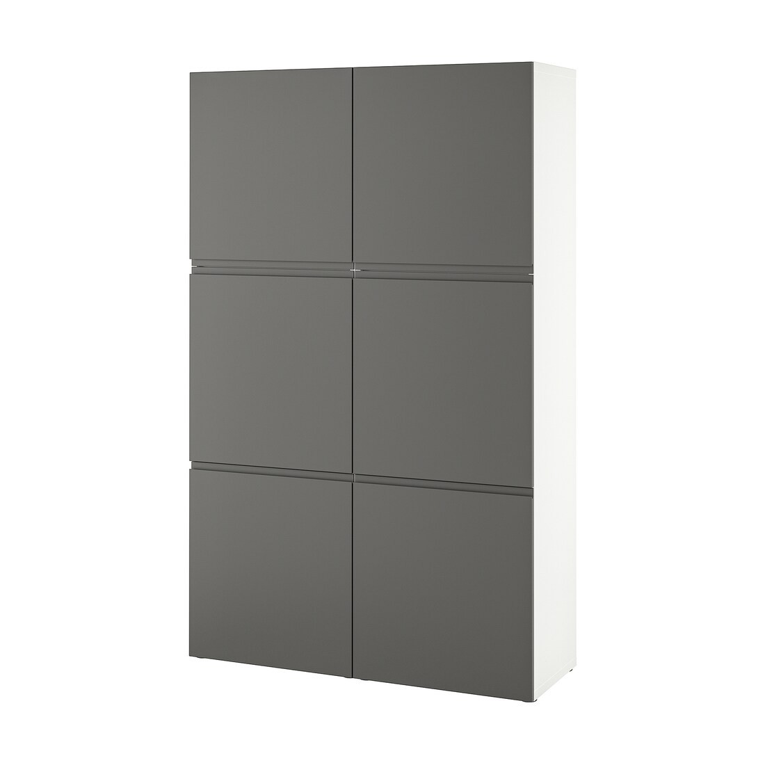 BESTÅ БЕСТО Комбинация для хранения с дверцами, белый / Västerviken темно-серый, 120x42x193 см