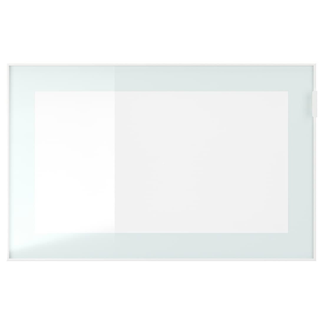 GLASSVIK ГЛАССВИК Стеклянная дверь, белое / светло-зеленое матовое стекло, 60x38 см