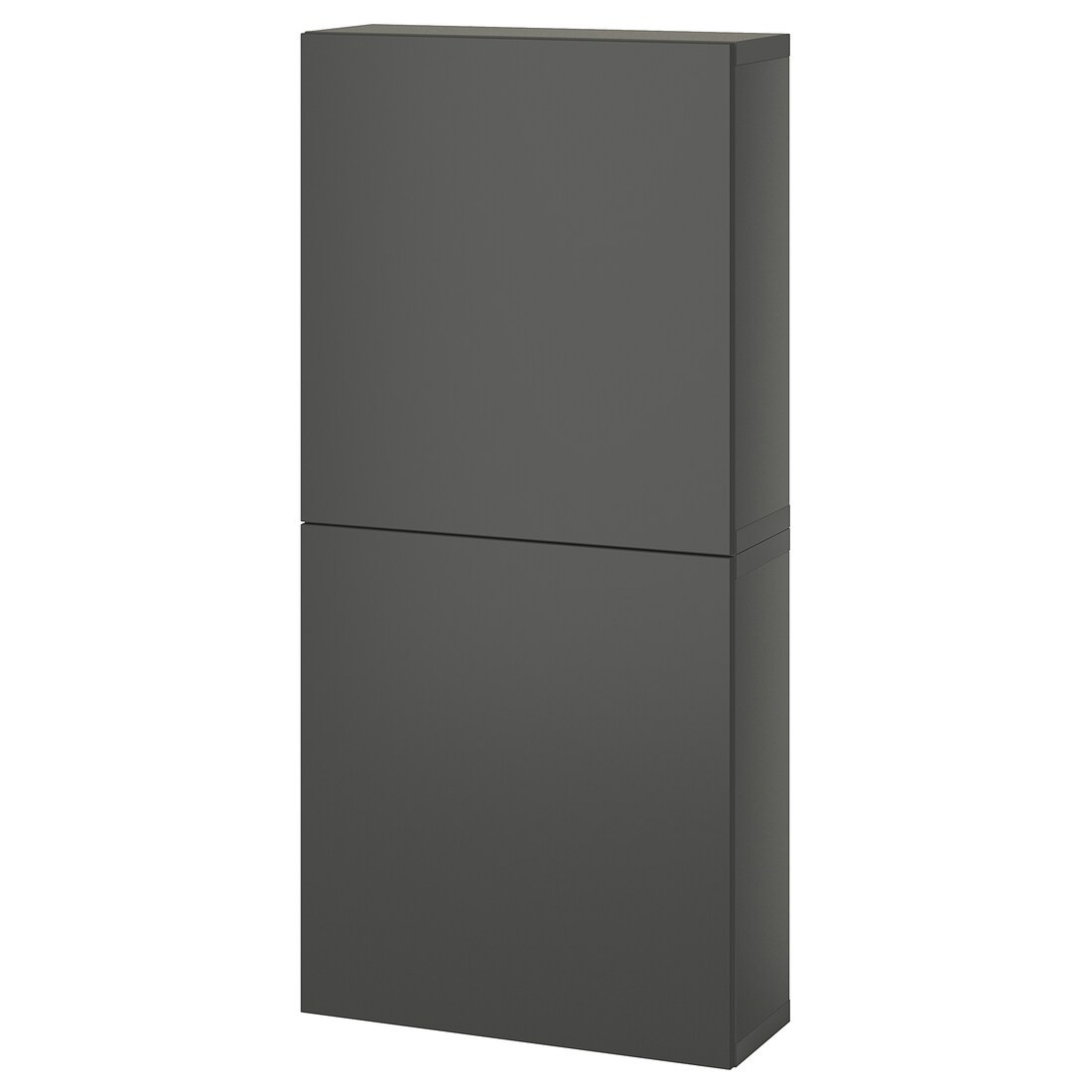 BESTÅ Навесной шкаф с 2 дверями, темно-серый/Лаппвикен темно-серый, 60x22x128 см