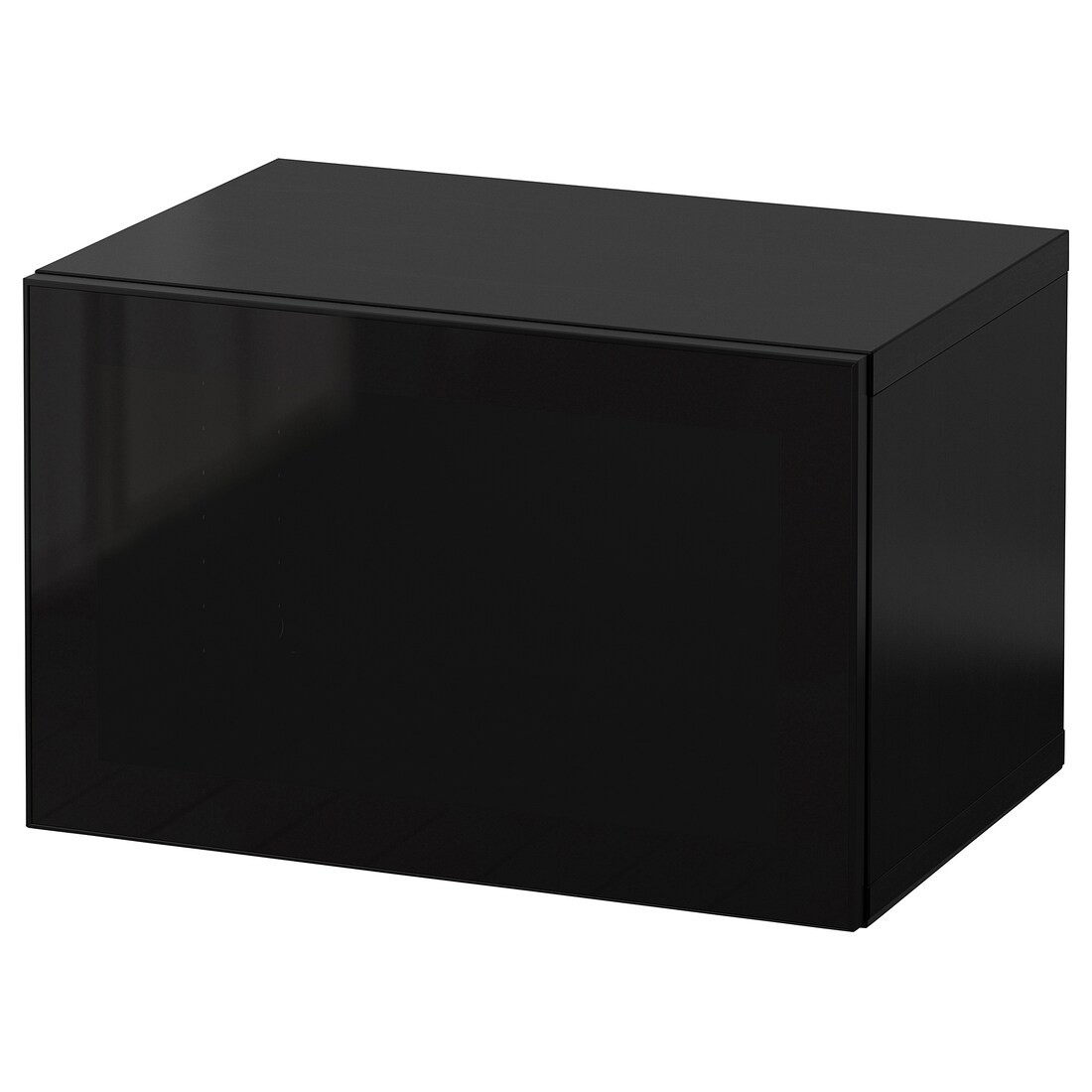 BESTÅ БЕСТО Комбинация настенных шкафов, черно-коричневый Glassvik / стекло, 60x42x38 см