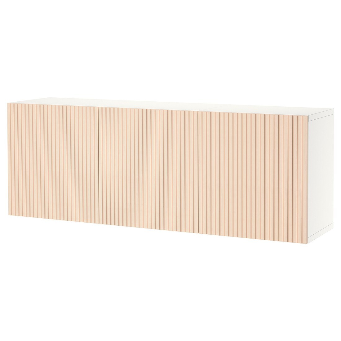 BESTÅ БЕСТО Комбинация настенных шкафов, белый / Björköviken березовый шпон, 180x42x64 см