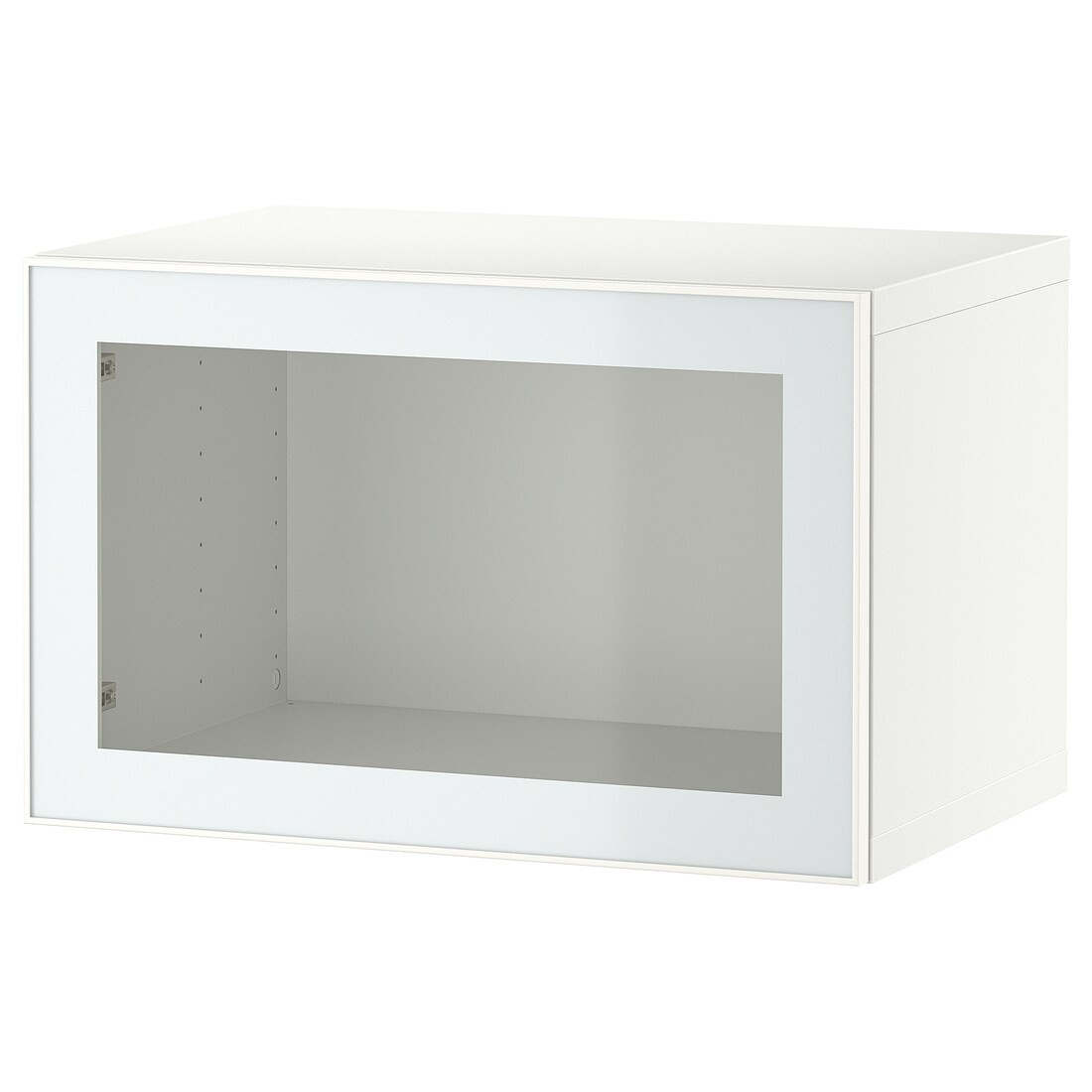 BESTÅ БЕСТО Комбинация настенных шкафов, белый Glassvik / белый / салатовый прозрачное стекло, 60x42x38 см