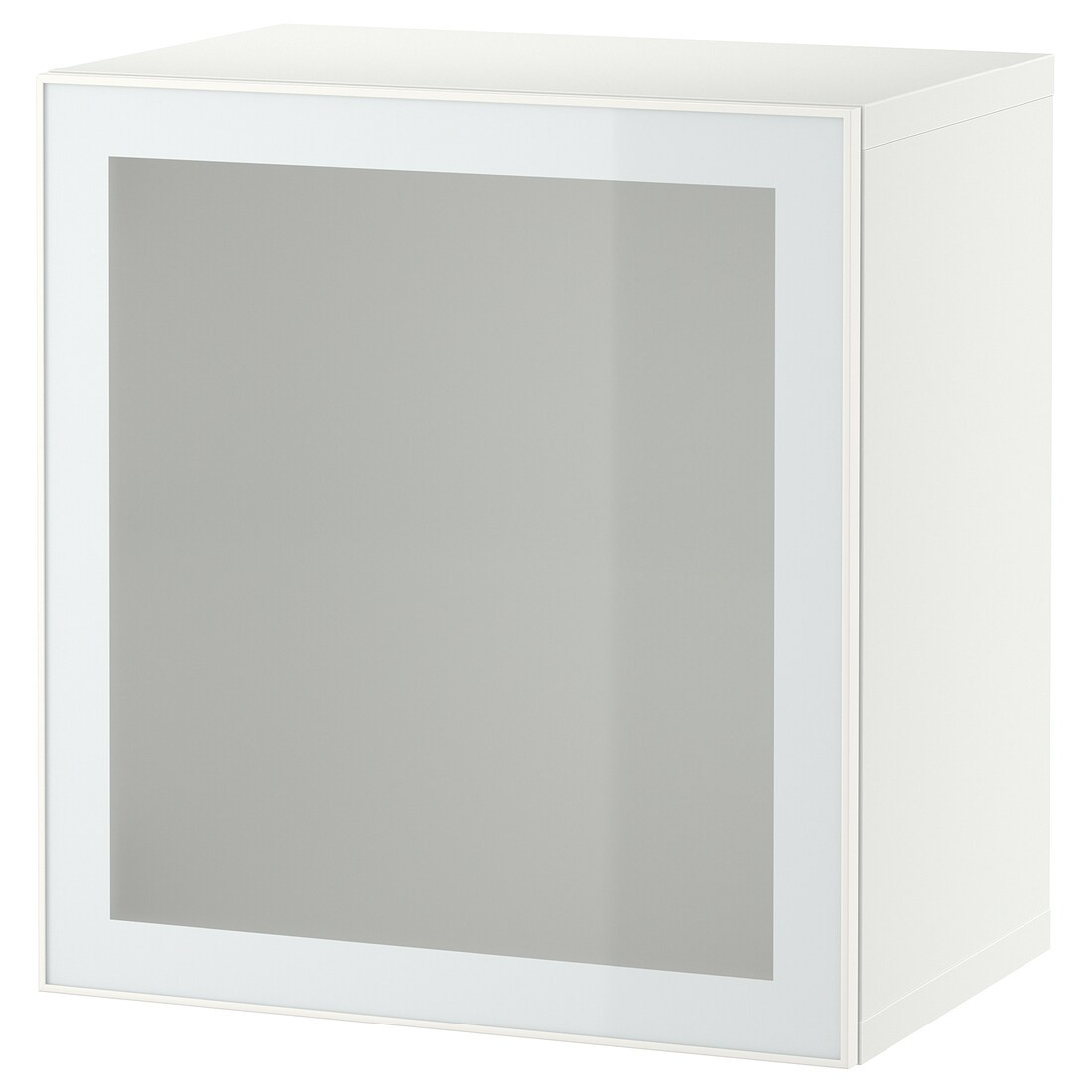 BESTÅ БЕСТО Комбинация настенных шкафов, белый Glassvik / белый / светло-зеленый матовое стекло, 60x42x64 см