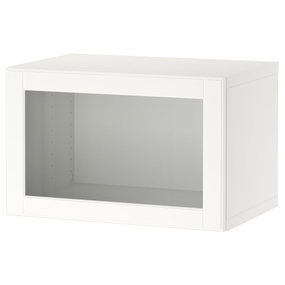 BESTÅ БЕСТО Комбинация настенных шкафов, белый / Ostvik белое / прозрачное стекло, 60x42x38 см
