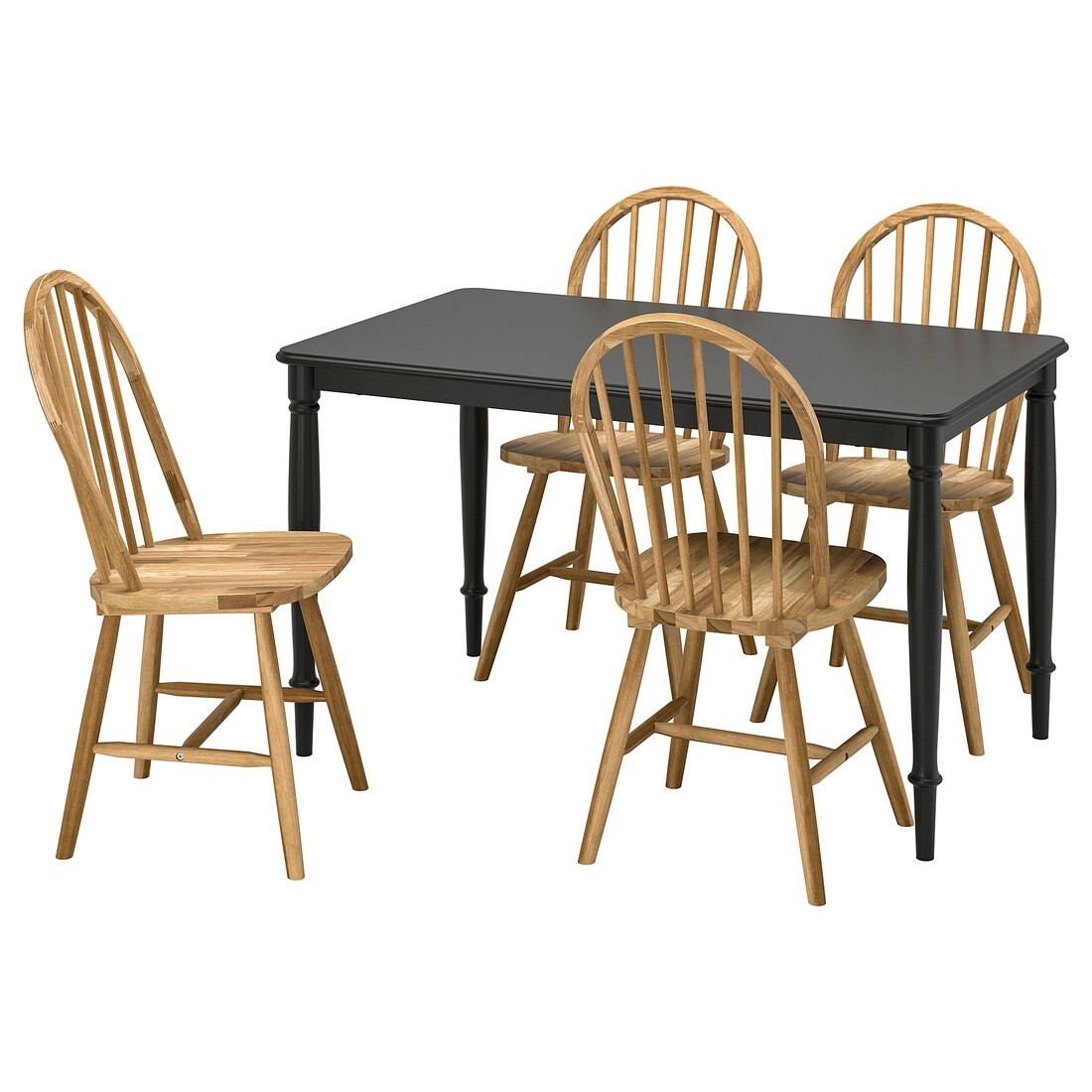 DANDERYD / SKOGSTA Стол и 4 стула, чёрный / акция, 130 см