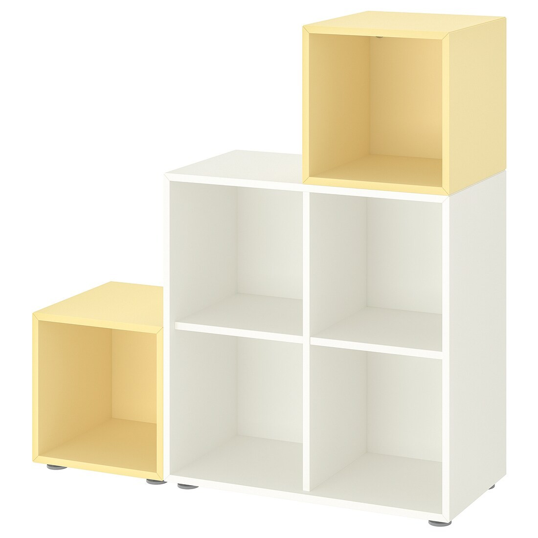 EKET Комбинация шкафов с ножками, белый/бледно-желтый, 105x35x107 см