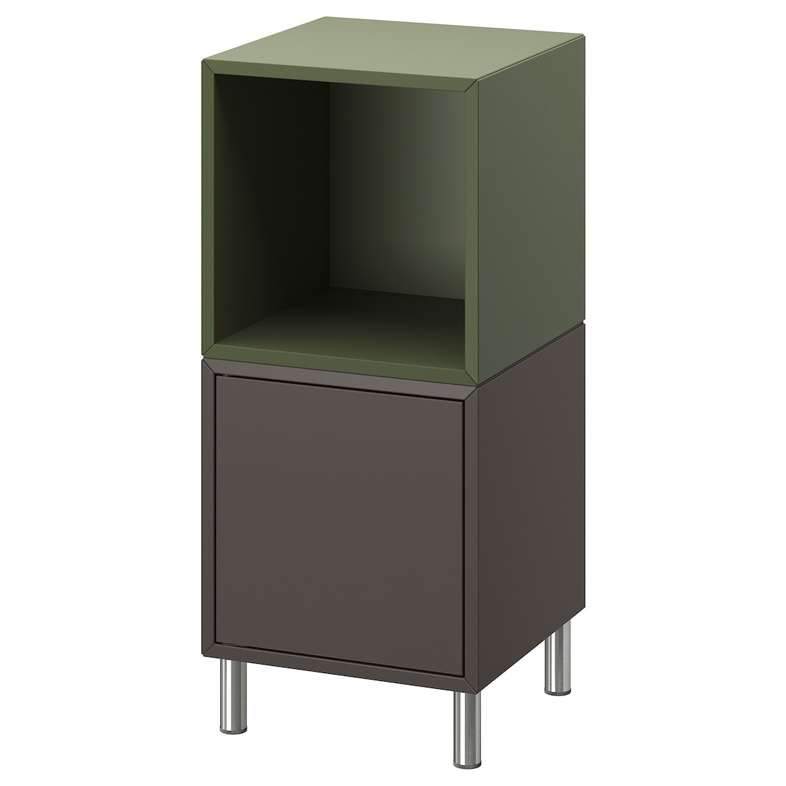 EKET Комбинация шкафов с ножками, темно-серый серо-зеленый/металл, 35x35x80 см