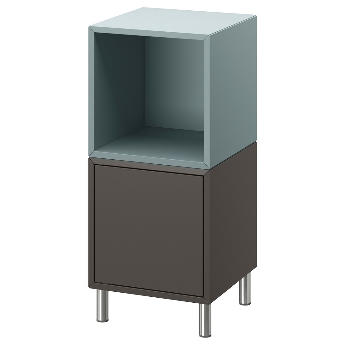 EKET Комбинация шкафов с ножками, темно-серый светло-серый синий/металл, 35x35x80 см