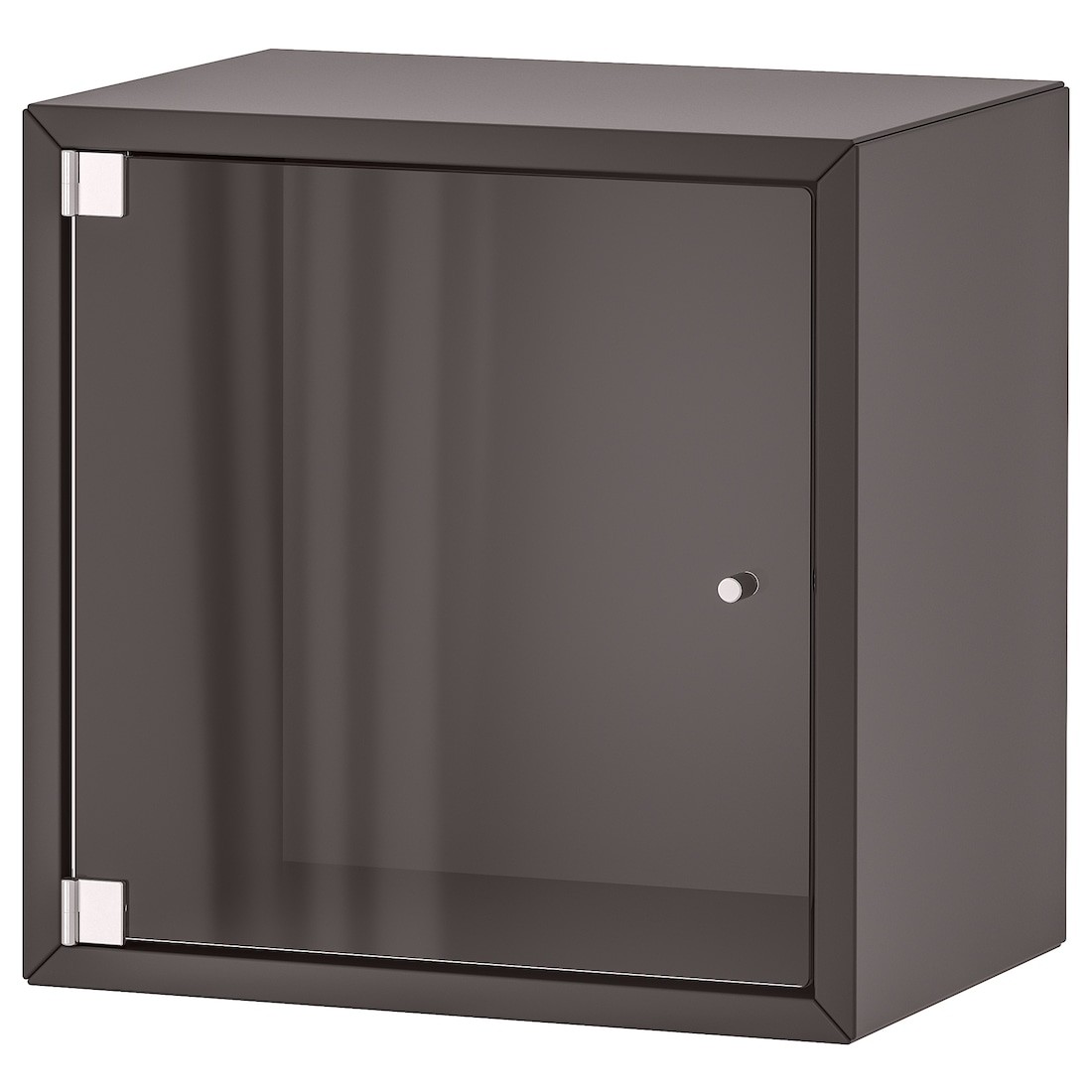 EKET ЭКЕТ Навесной шкаф со стеклянной дверью, темно-серый, 35x25x35 см