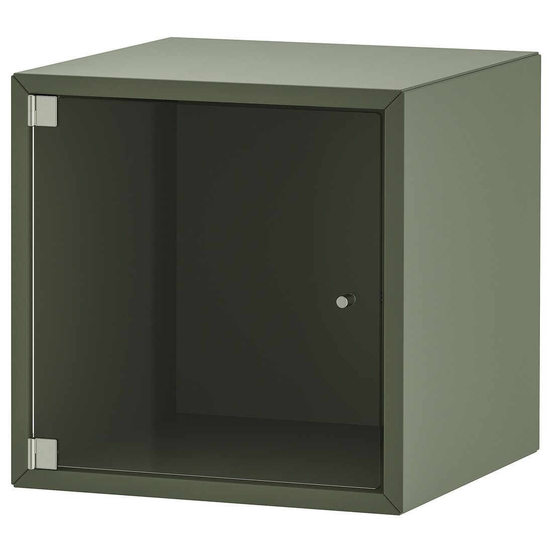 EKET Навесной шкаф со стеклянной дверью, серо-зеленый, 35x35x35 см