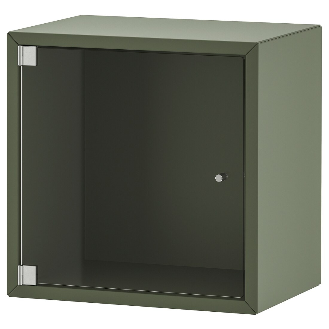 EKET Навесной шкаф со стеклянной дверью, серо-зеленый, 35x25x35 см
