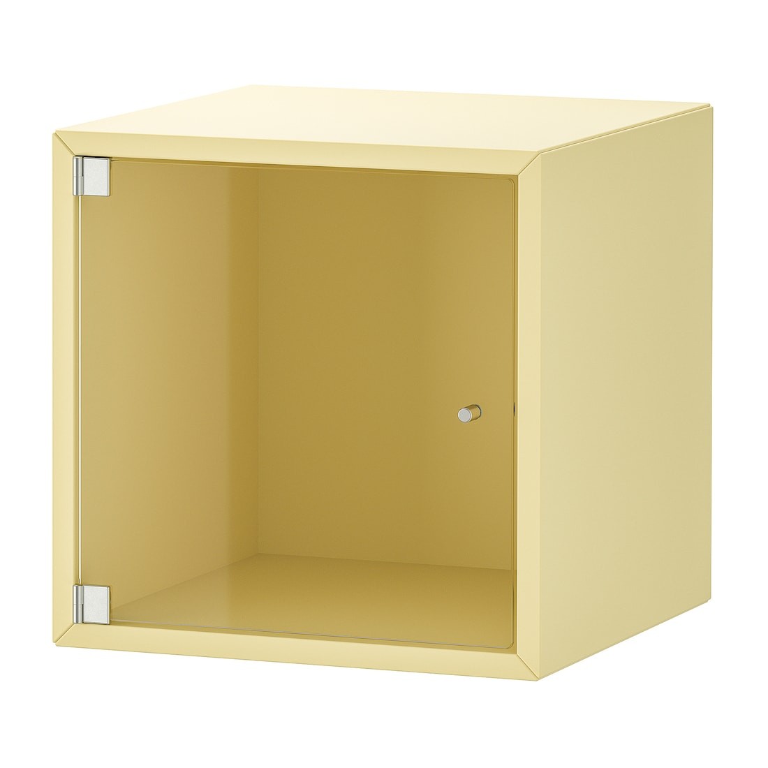 EKET Навесной шкаф со стеклянной дверью, бледно-желтый, 35x35x35 см