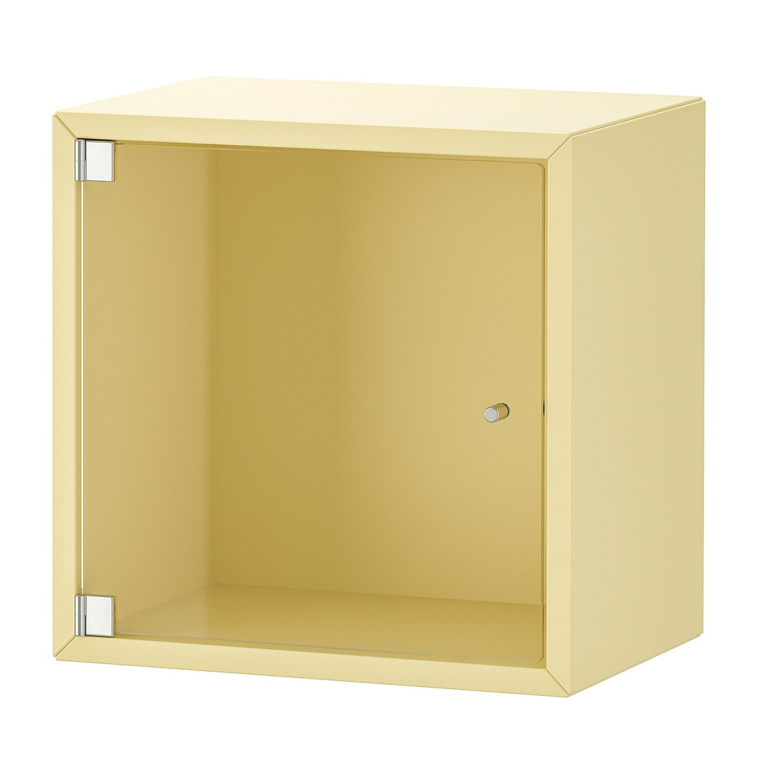 EKET Навесной шкаф со стеклянной дверью, бледно-желтый, 35x25x35 см