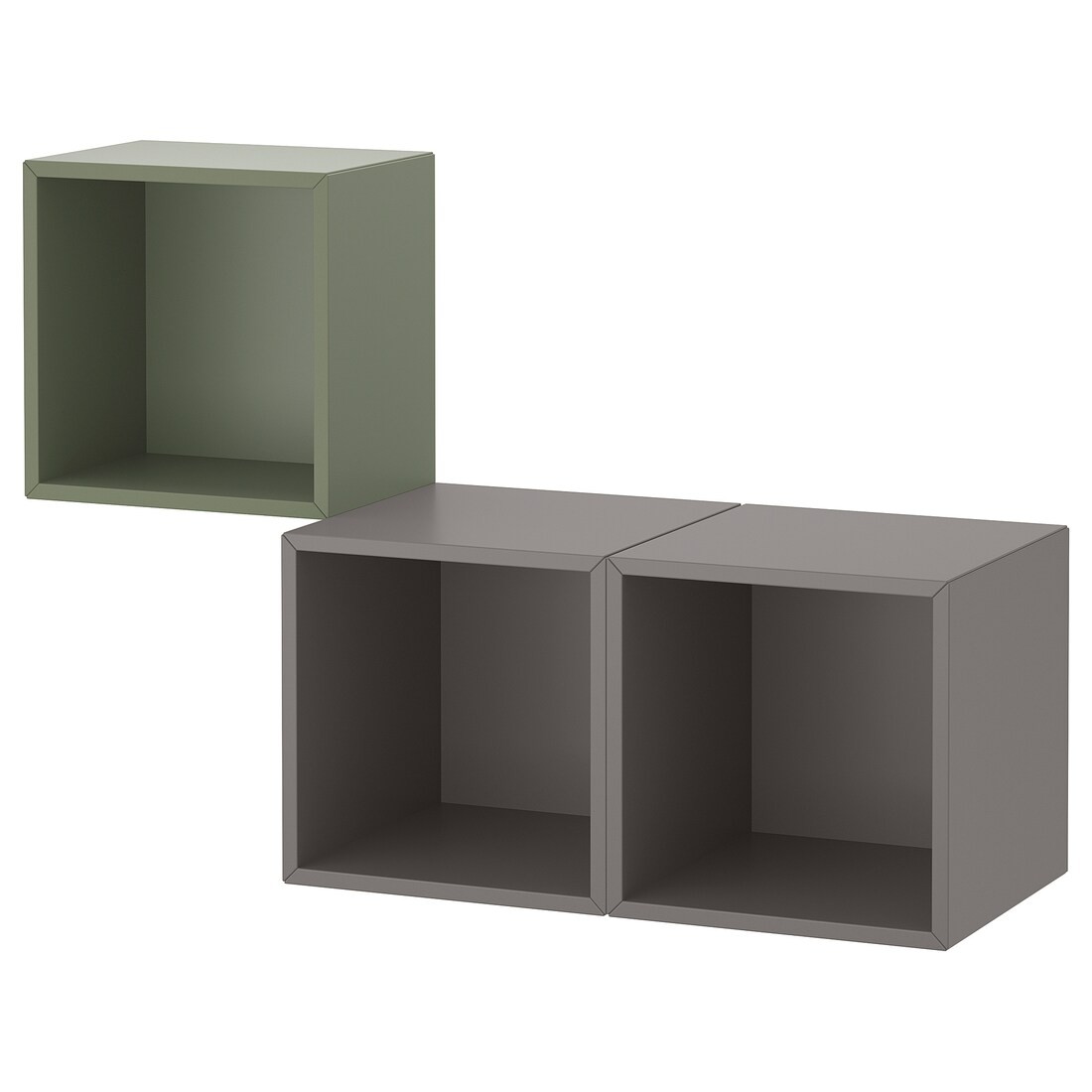 EKET Комбинация настенных шкафов, серо-зеленый/темно-серый, 105x35x70 см