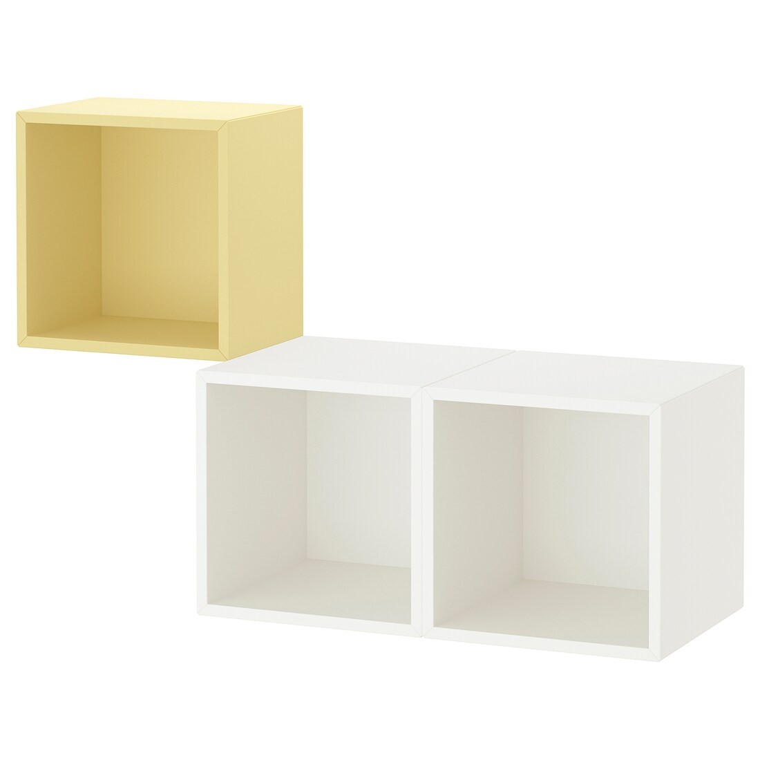 EKET Комбинация настенных шкафов, бледно-желтый/белый, 105x35x70 см
