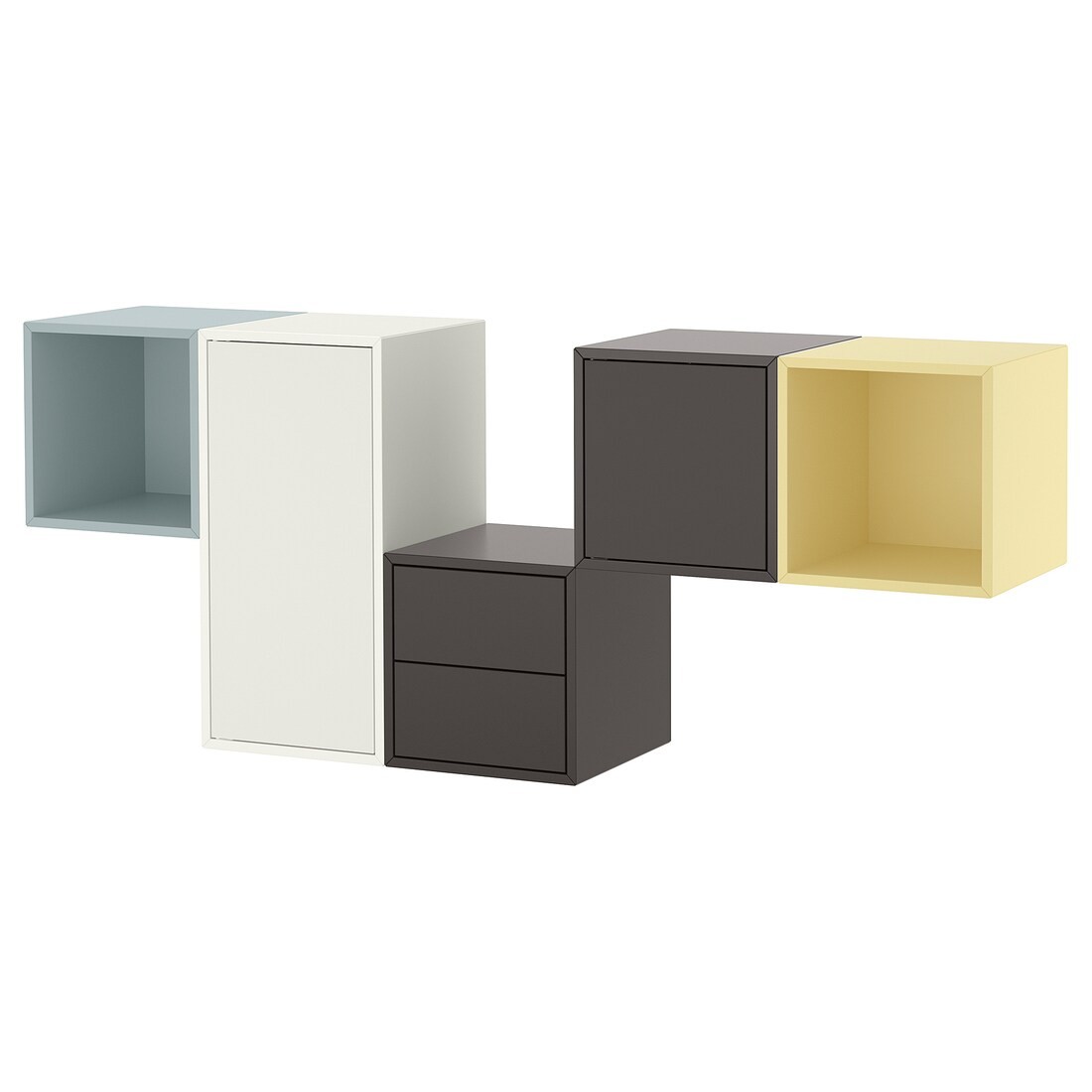 EKET Комбинация настенных шкафов, белый / разноцветный, 175x35x70 см