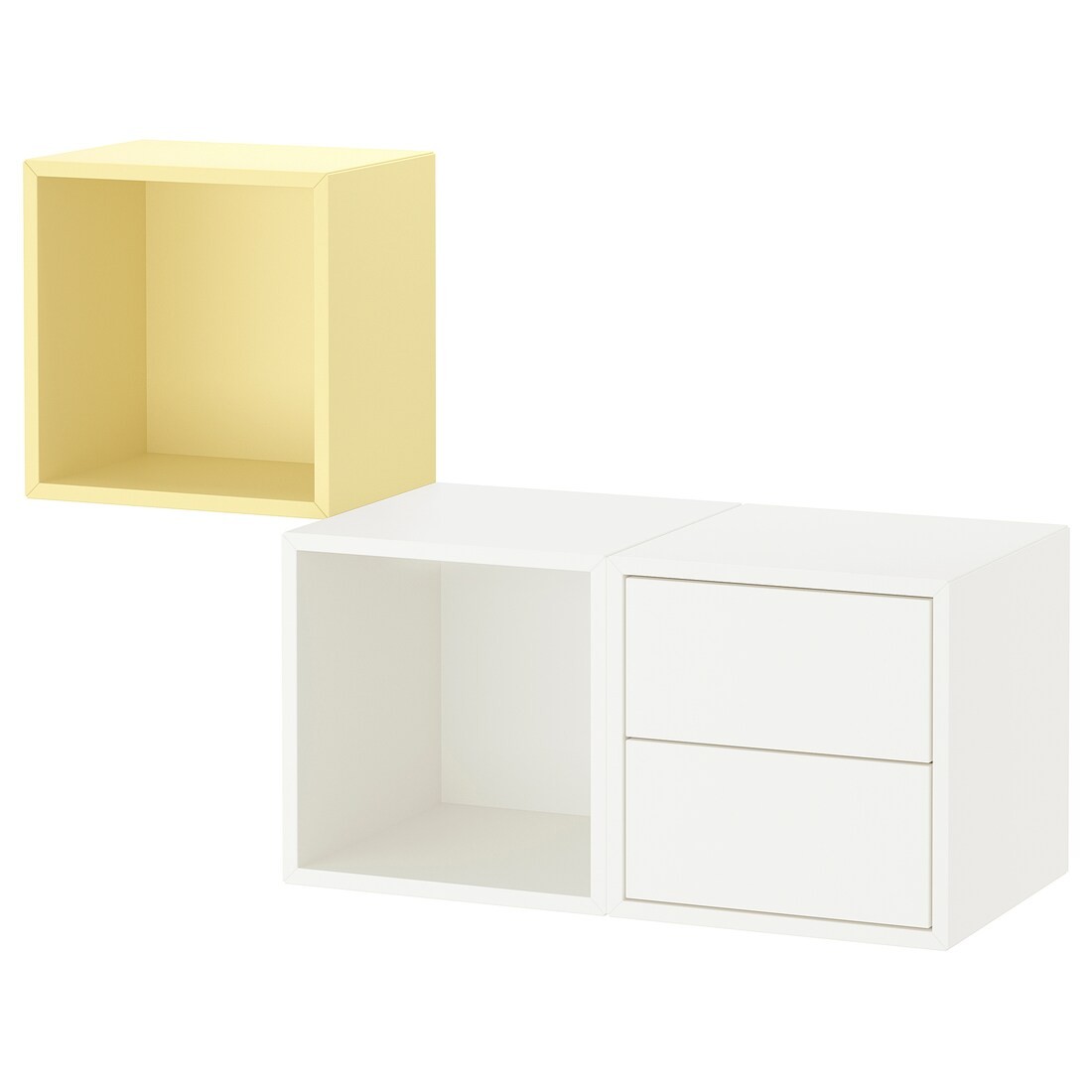 EKET Настенная комбинация для хранения, белый/бледно-желтый, 105x35x70 см