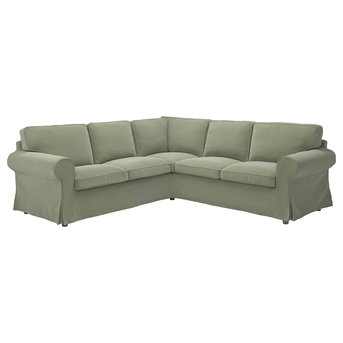 EKTORP 4-местный угловой диван, Хакебо серо-зеленый