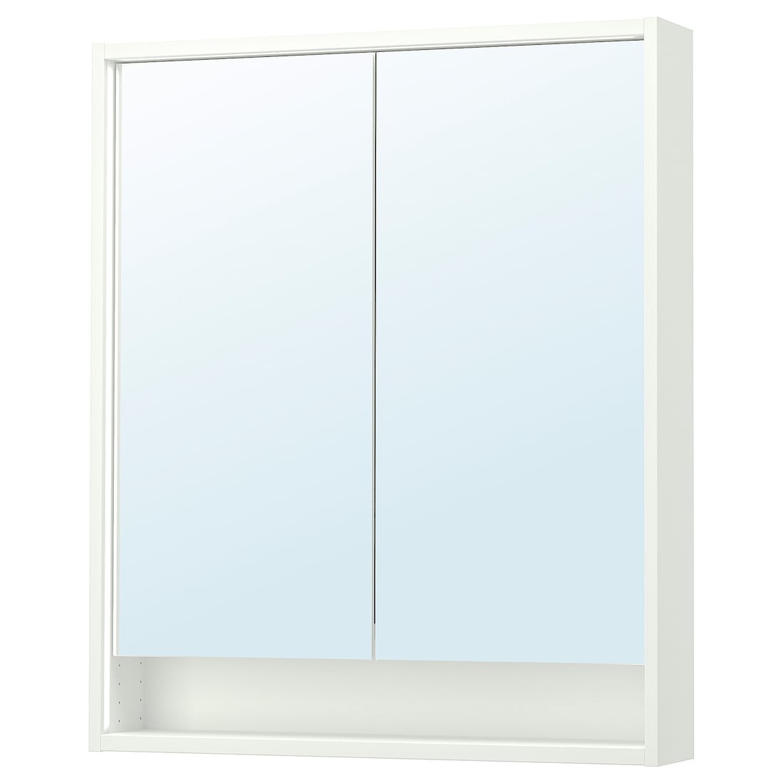 FAXÄLVEN Зеркальный шкаф со встроенной подсветкой, белый, 80x15x95 см