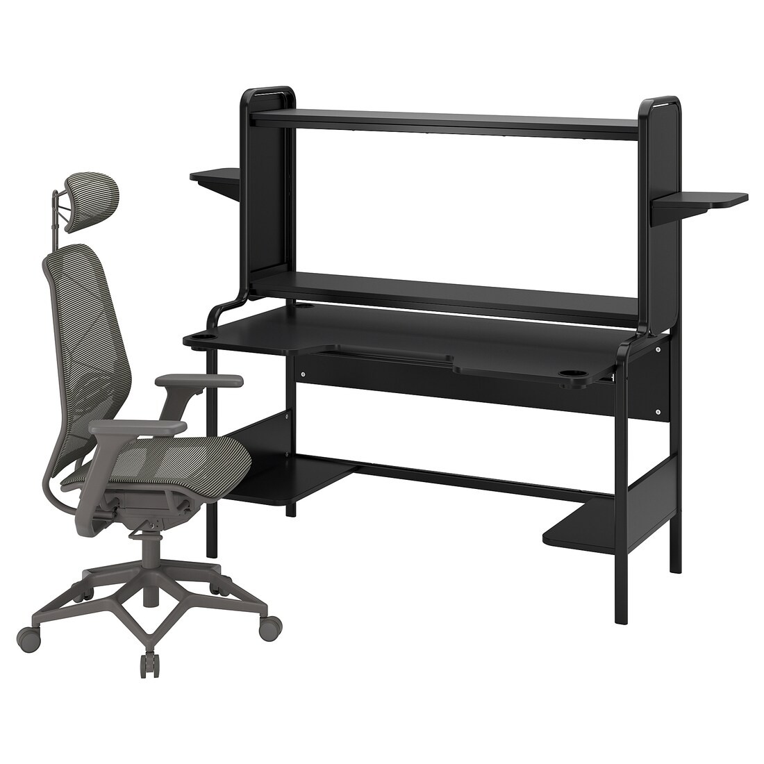 FREDDE / STYRSPEL Геймерский стол и стул, черный / серый