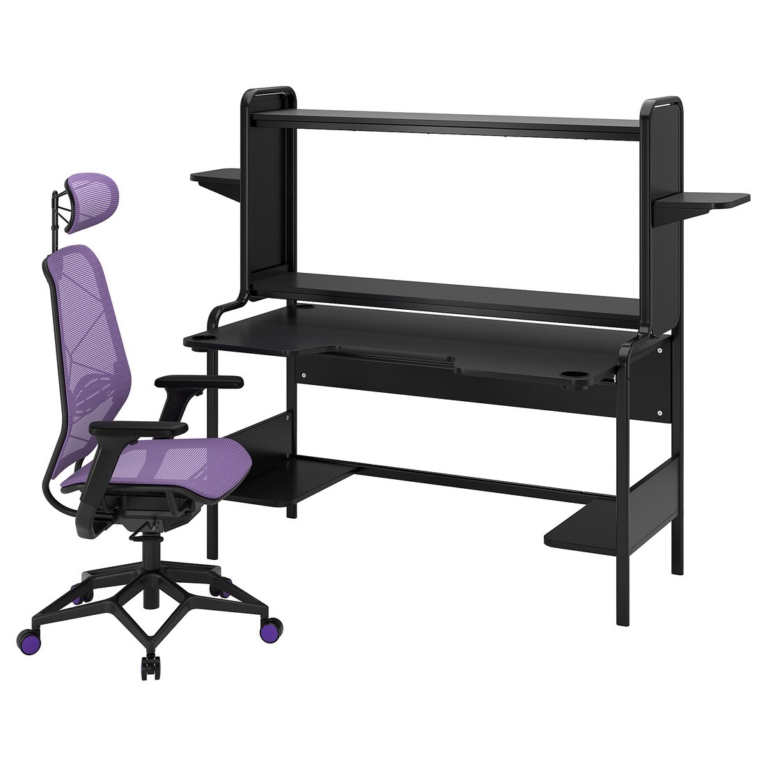 FREDDE / STYRSPEL Геймерский стол и стул, черный / фиолетовый