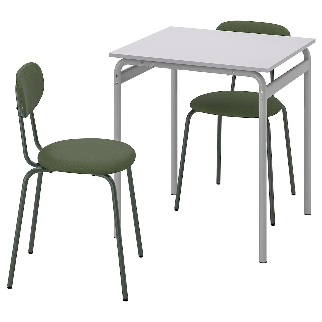 GRÅSALA / ÖSTANÖ Стол и 2 стула, серый/Remmarn темно-зеленый, 67 см