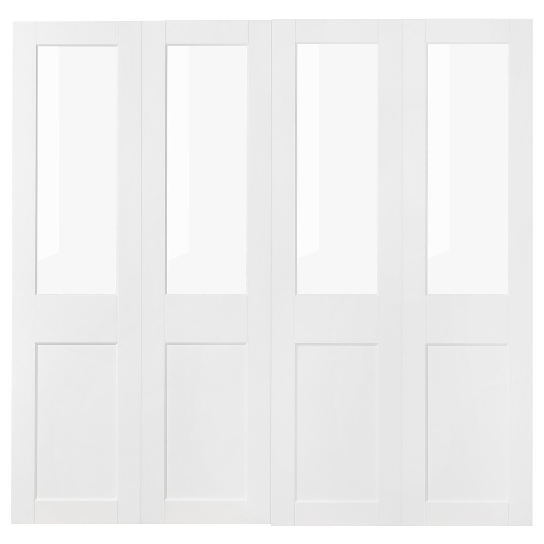 GRIMO Пара раздвижных дверей, стекло / белый, 200x201 см
