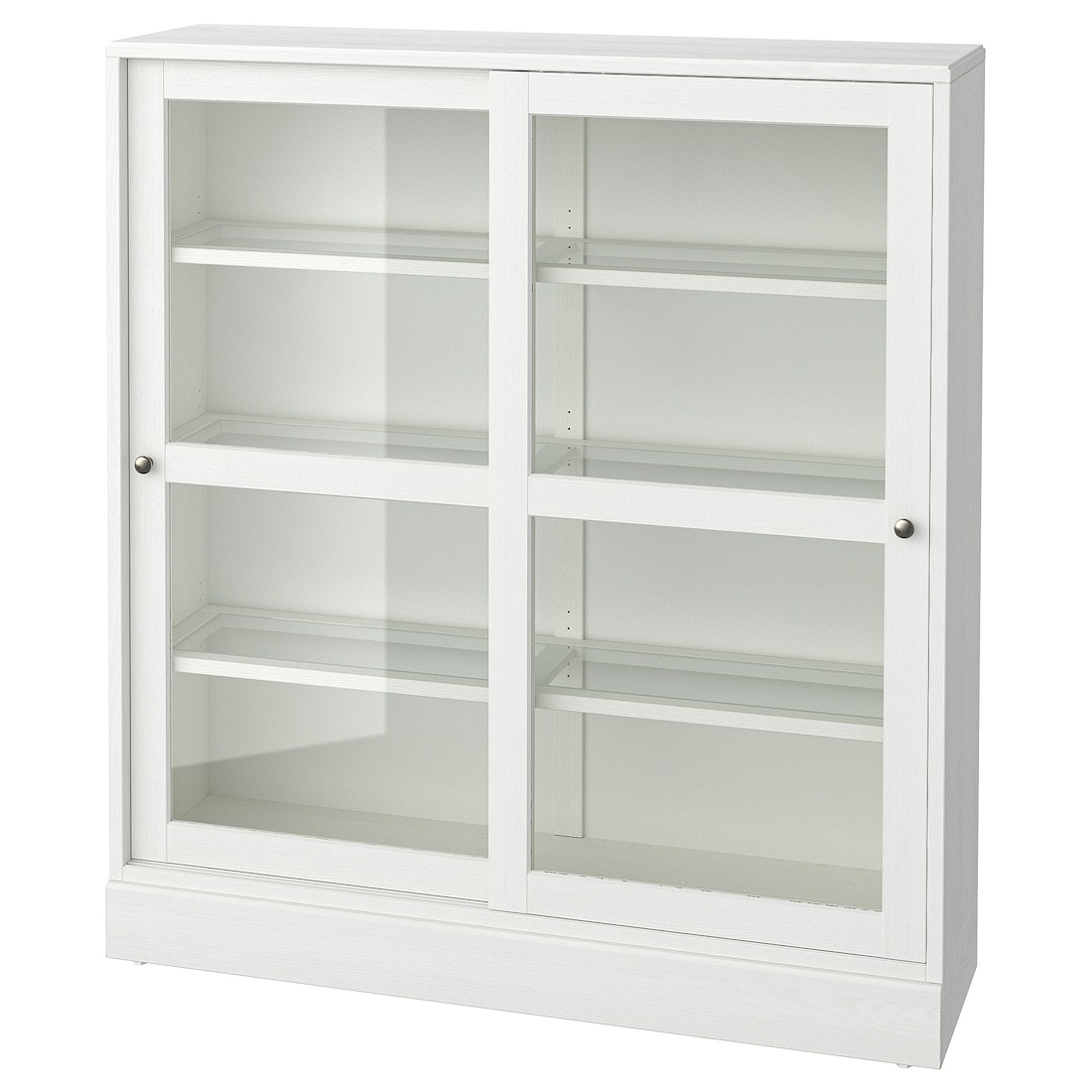 HAVSTA шкаф-витрина с цоколем, белое стекло прозрачное, 121x37x134 см