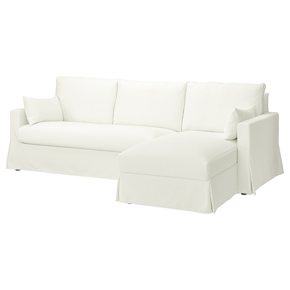 HYLTARP 3-х местный диван с козеткой, правосторонний, Халларп белый