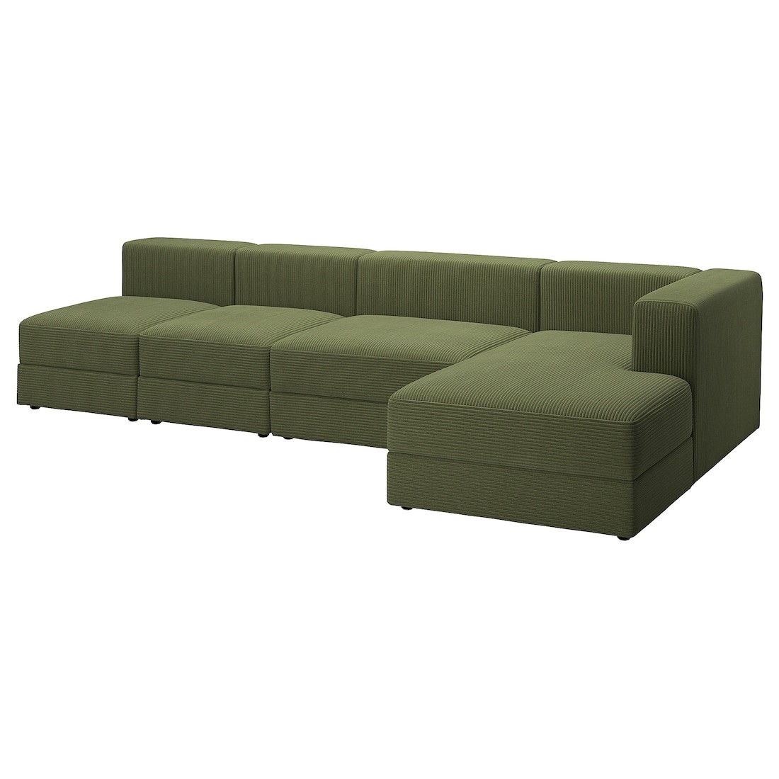 JÄTTEBO 4, 5-местный модульный диван с козеткой, правосторонний / Samsala тёмный желто-зеленый