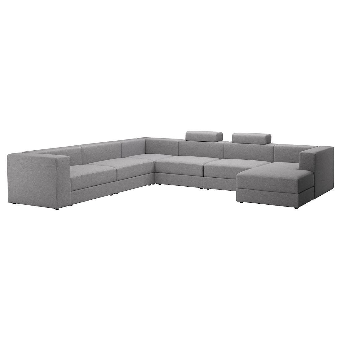 JÄTTEBO П-образный диван, 7-местный, с кушеткой, правая с изголовьем / Tonerud серый